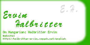 ervin halbritter business card
